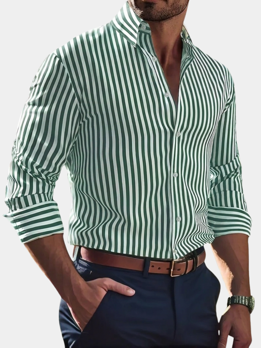 Chemise à rayures verticales manches longues