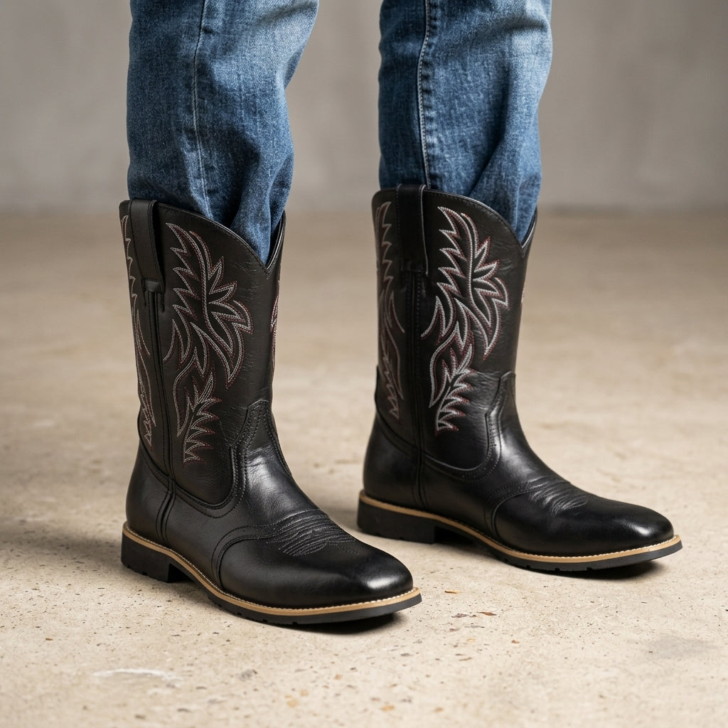 Bottes mi-mollet structurées au style intemporel à la finition soignée homme – Suze