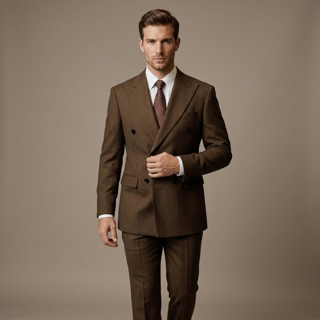 Costume deux pièces veste croisée au chic discret homme – Sablet