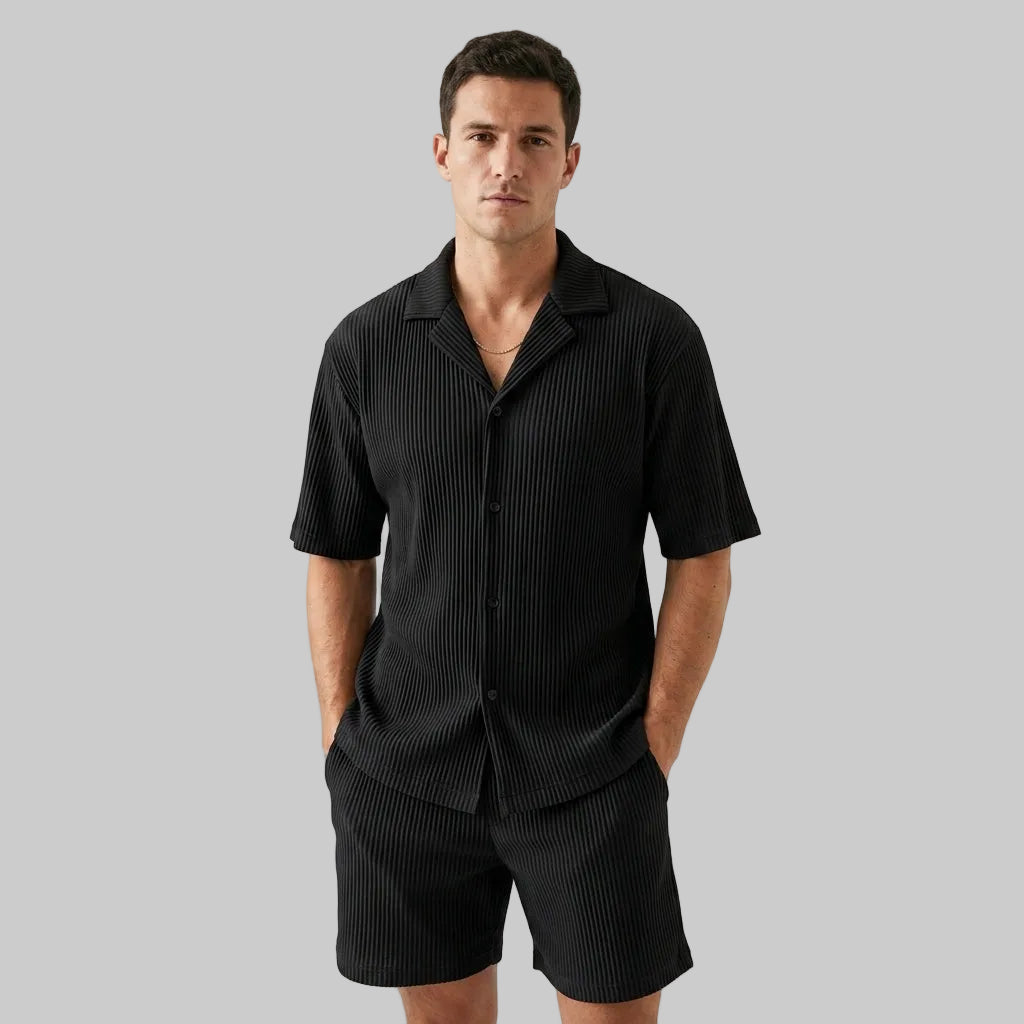 Ensemble chemise et short d'été assortis finition soignée homme – Chartres