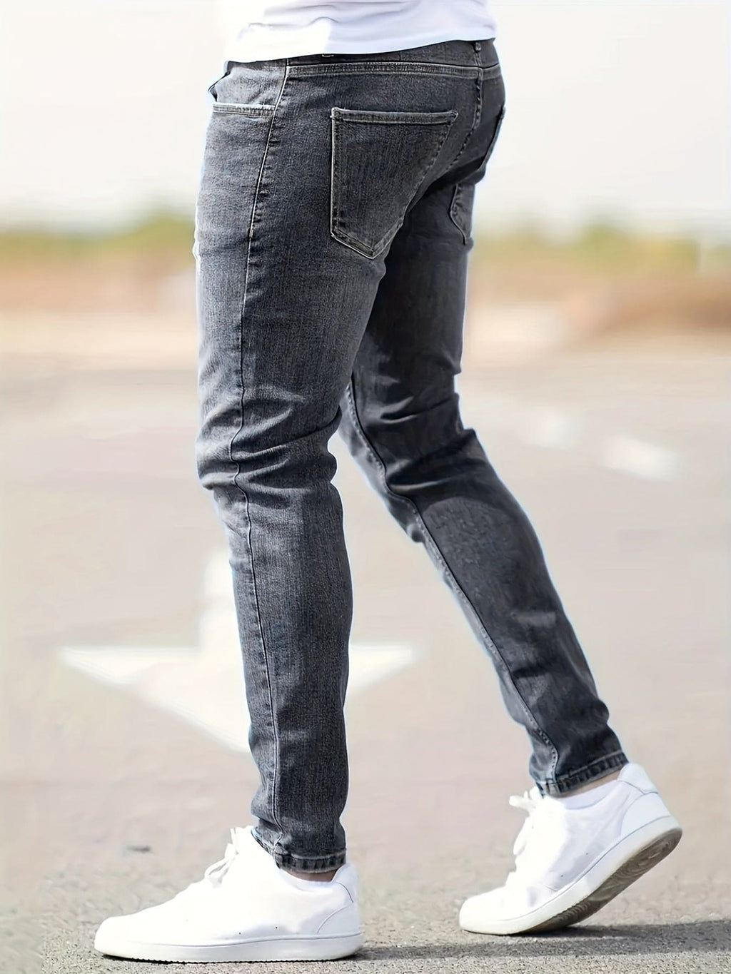 Jean slim ajusté denim coupe près de la jambe allure sobre homme – Aloxe