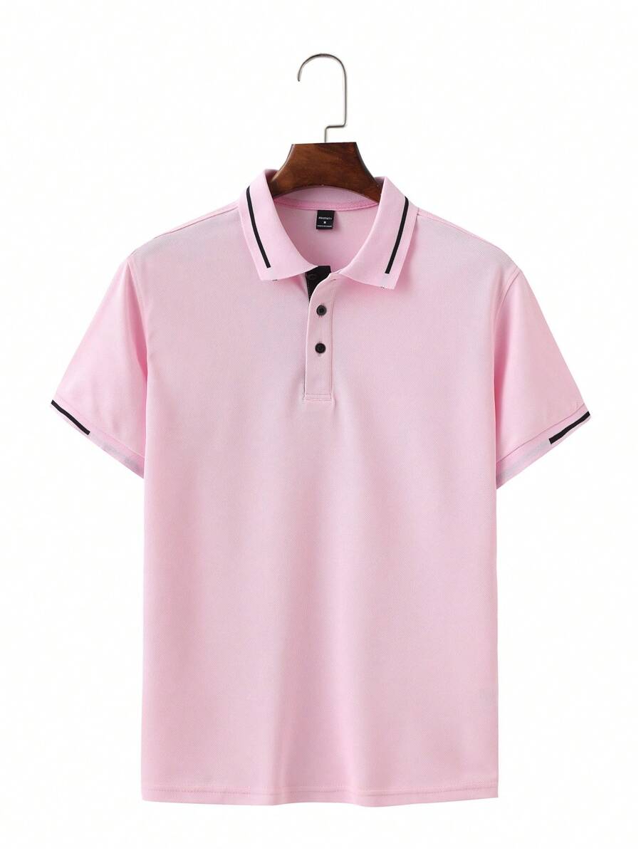 Polo manches courtes col boutonné tissu léger et respirant homme – Digosville