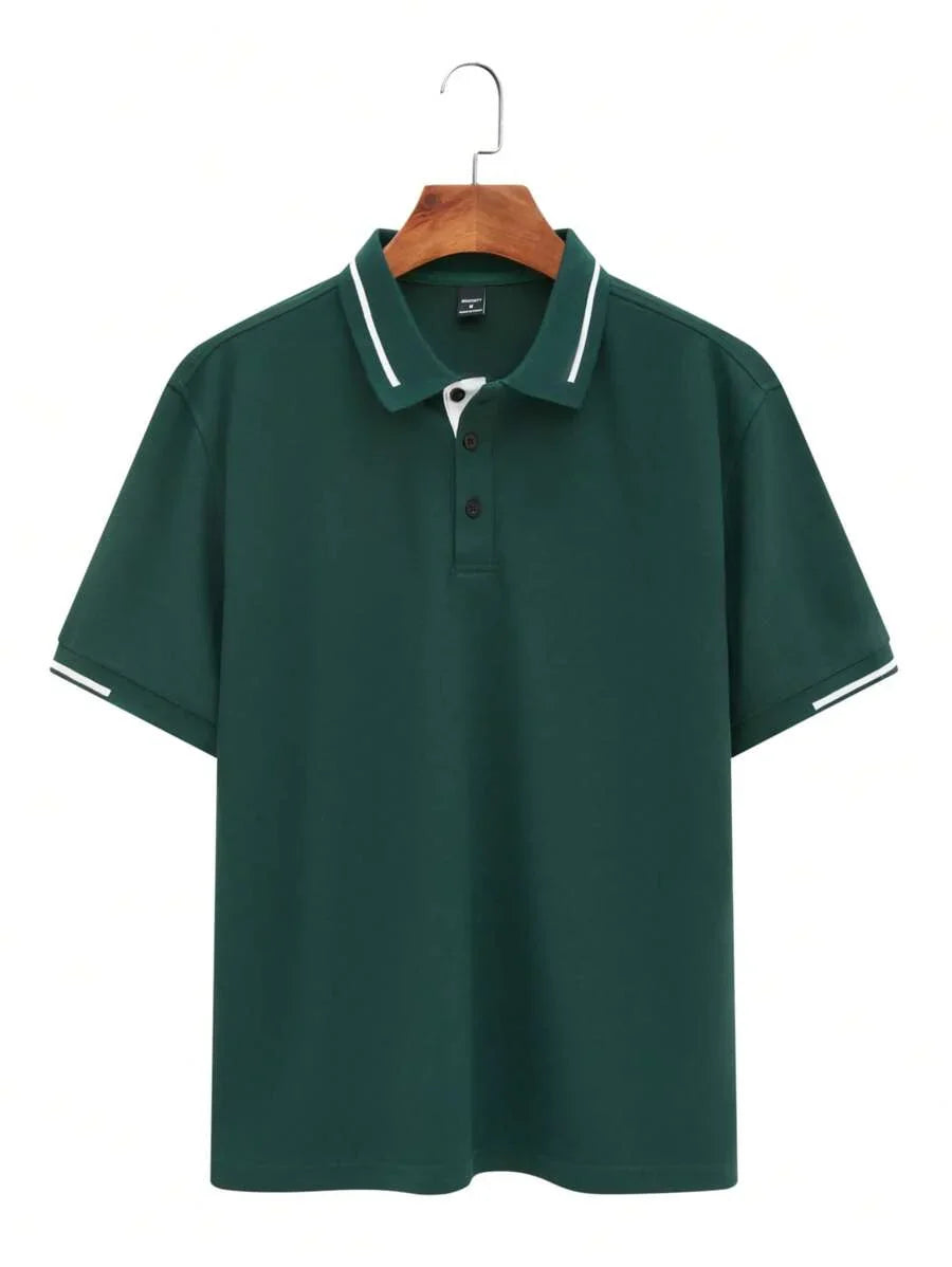 Polo manches courtes col boutonné tissu léger et respirant homme – Digosville
