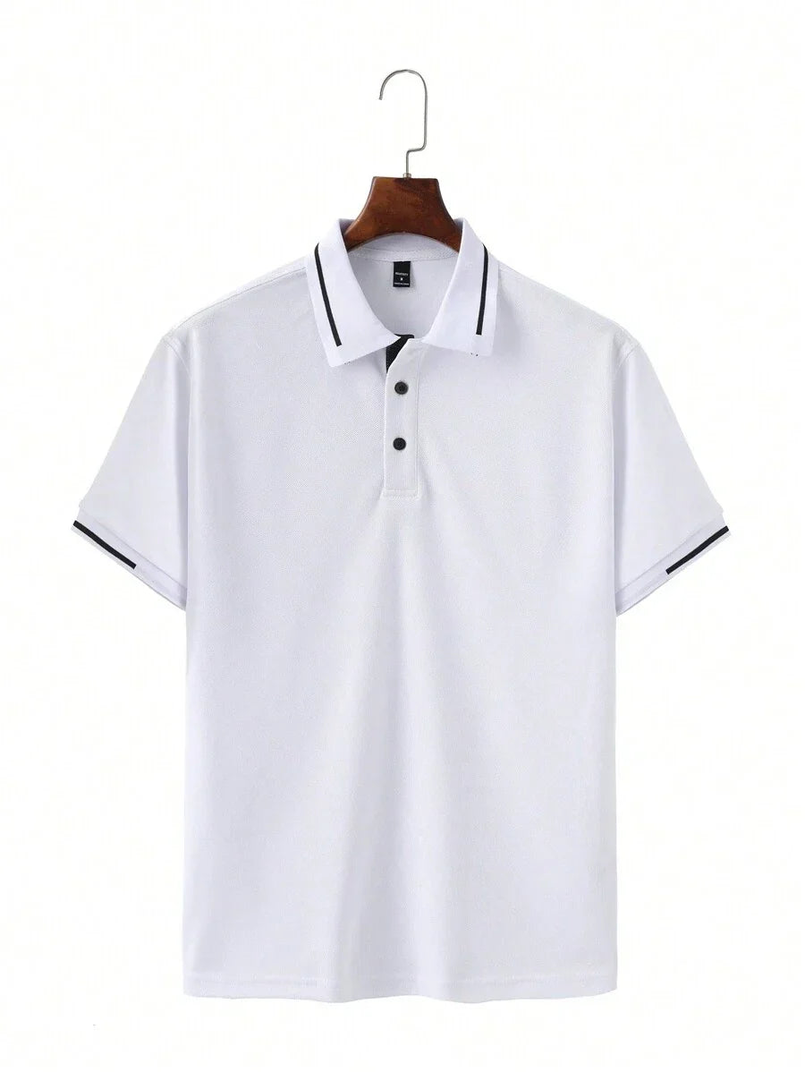 Polo manches courtes col boutonné tissu léger et respirant homme – Digosville