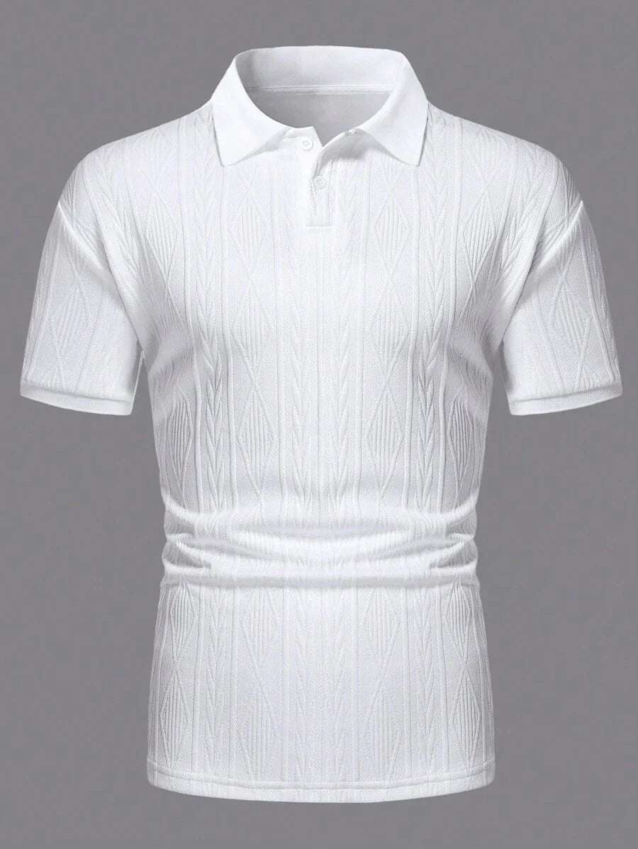 Polo d'été boutonné en maille extensible