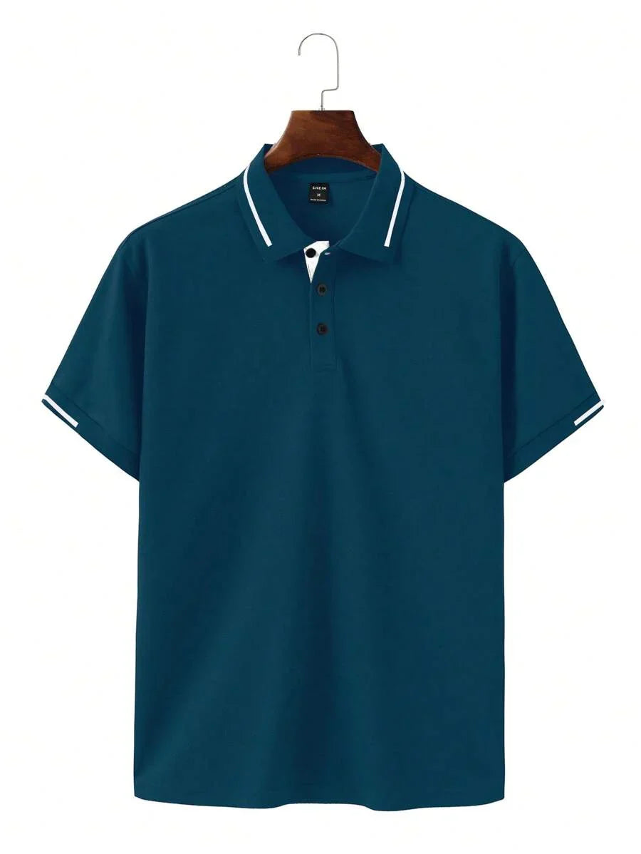 Polo manches courtes col boutonné tissu léger et respirant homme – Digosville