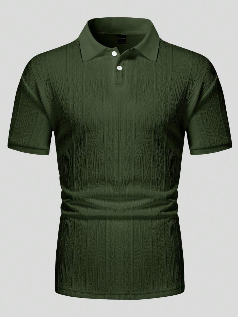 Polo d'été boutonné en maille extensible