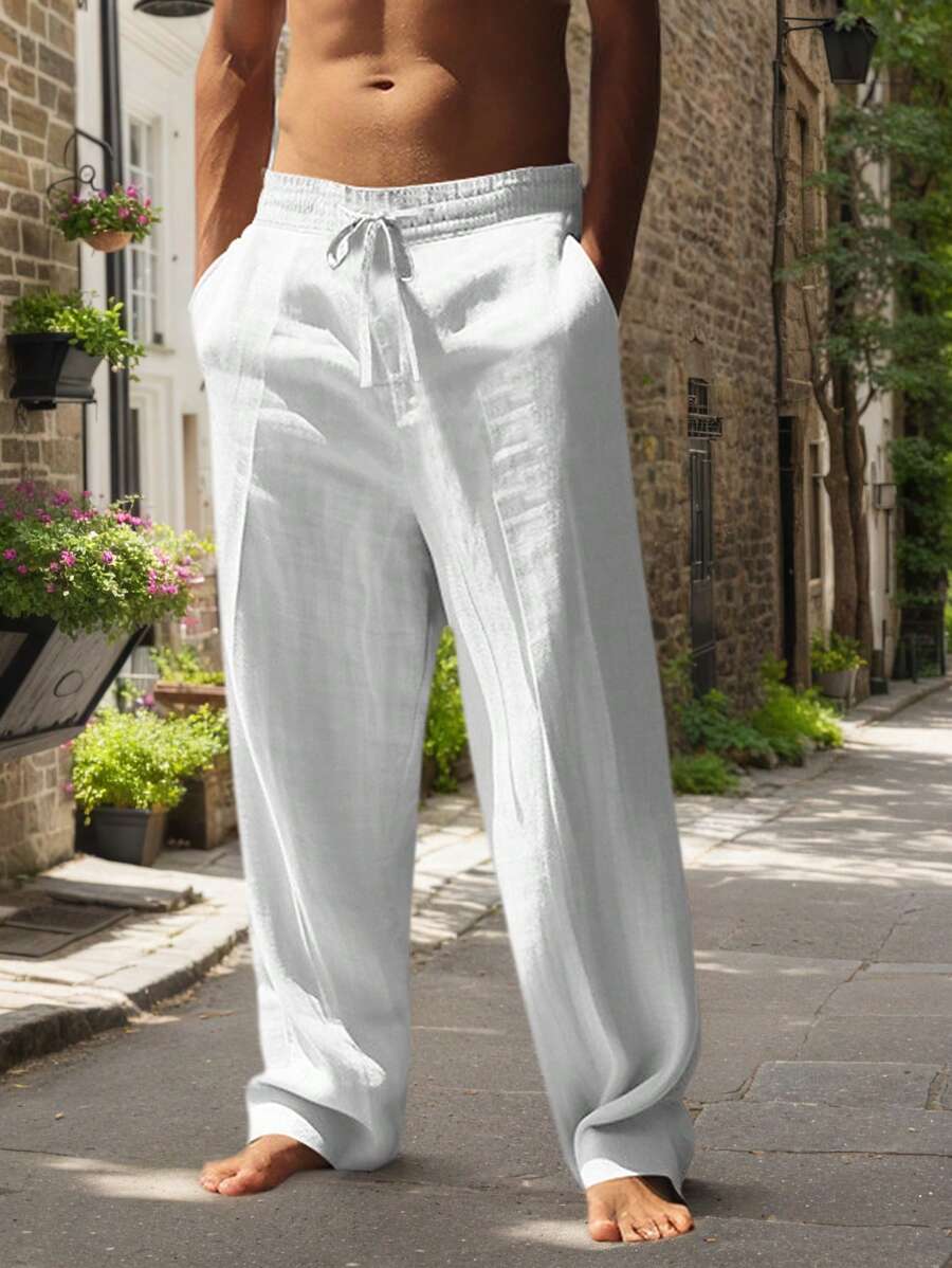 Pantalon léger en lin avec cordon au style intemporel homme – Frémicourt