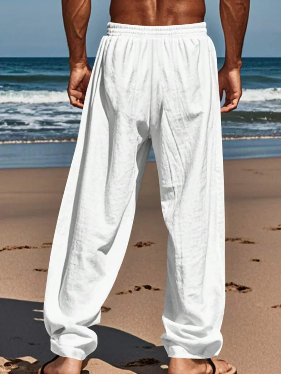 Pantalon léger en lin avec cordon au style intemporel homme – Frémicourt