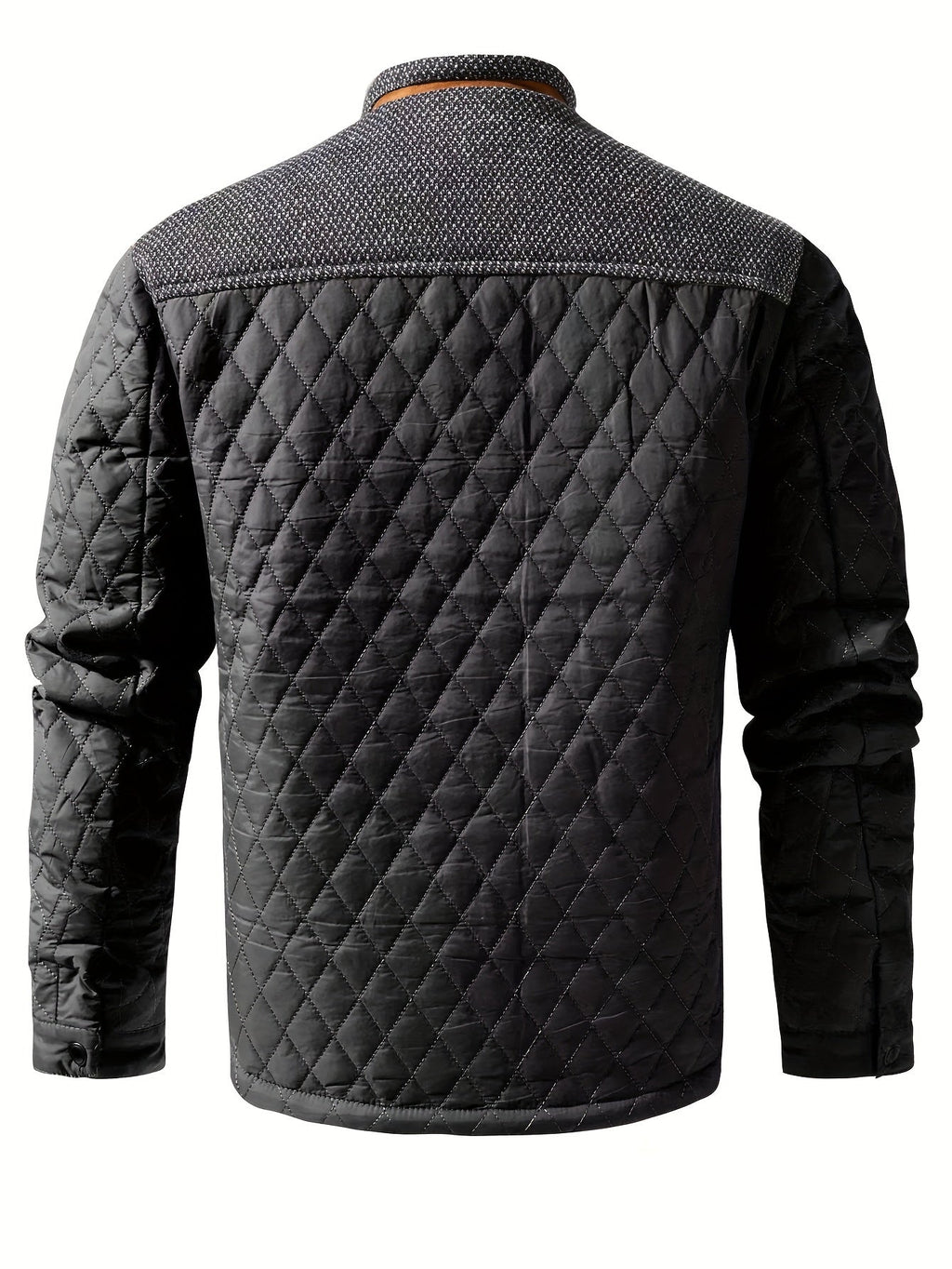 Doudoune courte matelassée col montant empiècements tricot passepoils contrastants homme – Jurançon