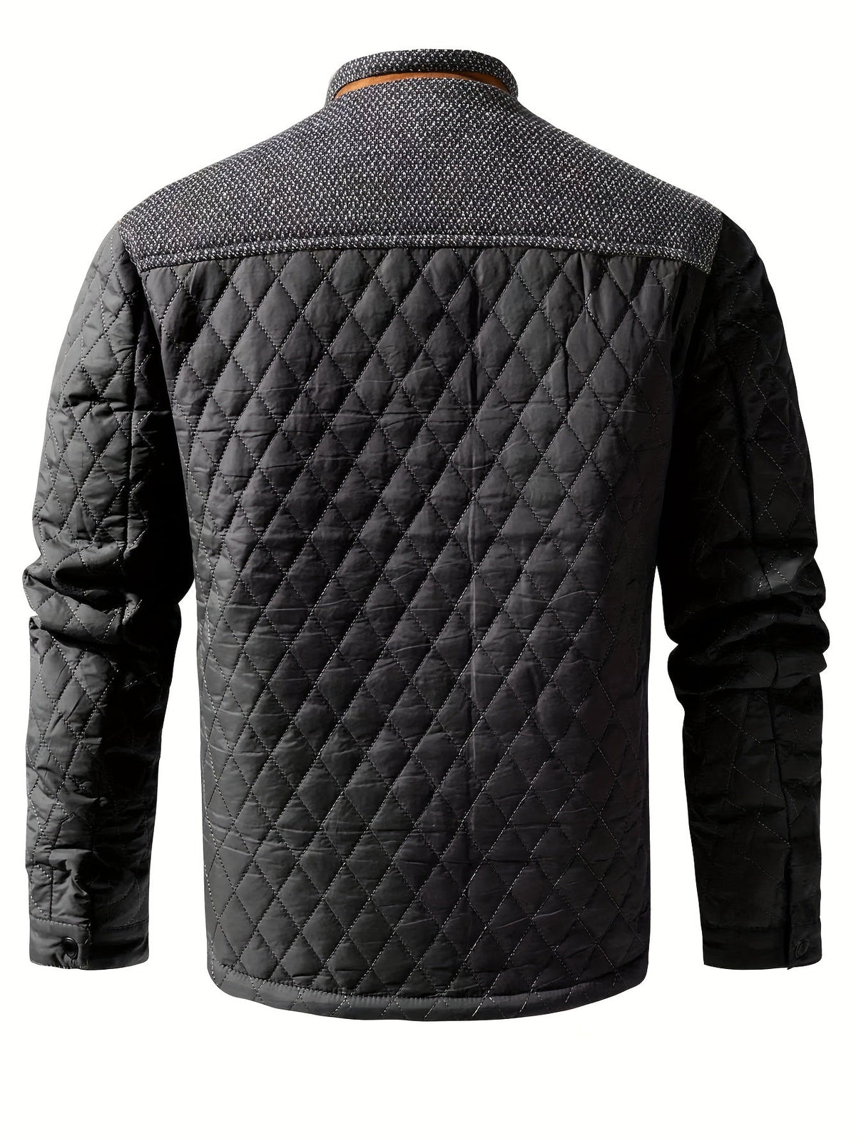 Doudoune courte matelassée col montant empiècements tricot passepoils contrastants homme – Jurançon