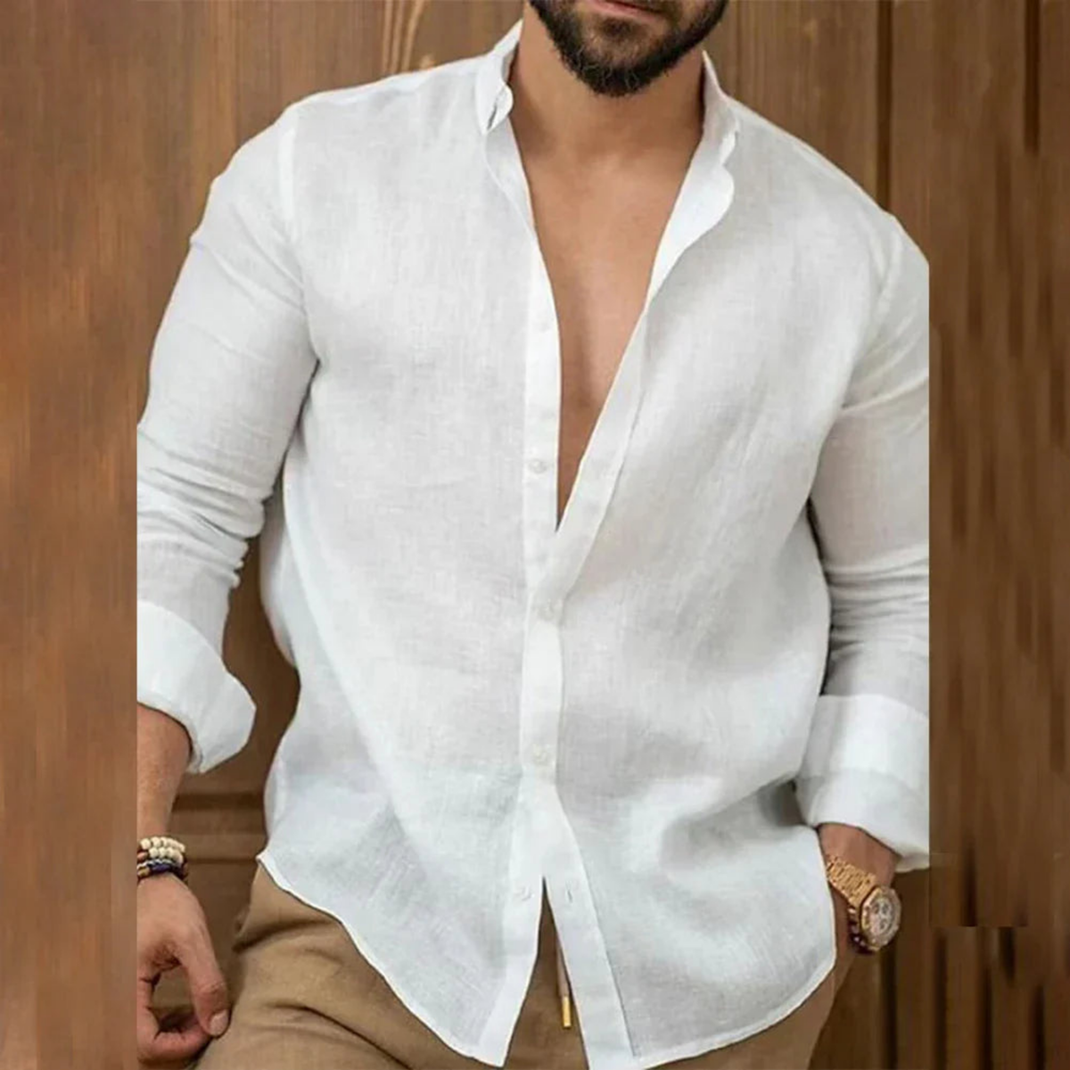 Chemise légère coupe ajustée tissu respirant manches longues homme – Vierville