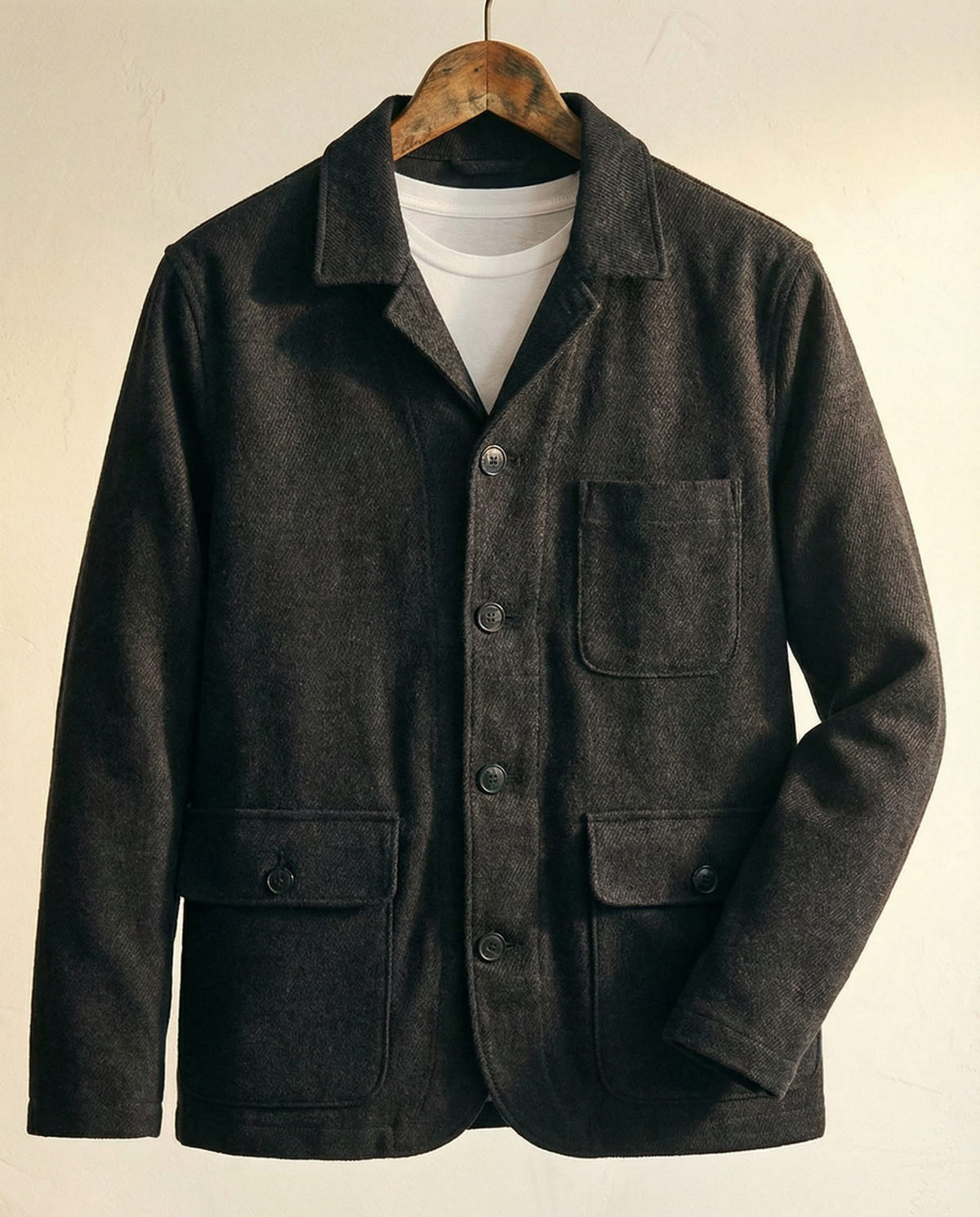 Veste utilitaire boutonnée à poches