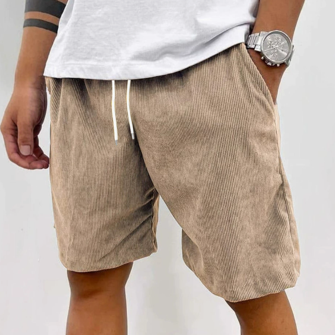 Short en velours côtelé fin à cordon