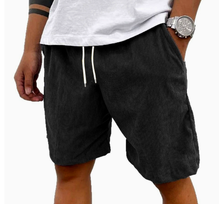 Short en velours côtelé fin à cordon