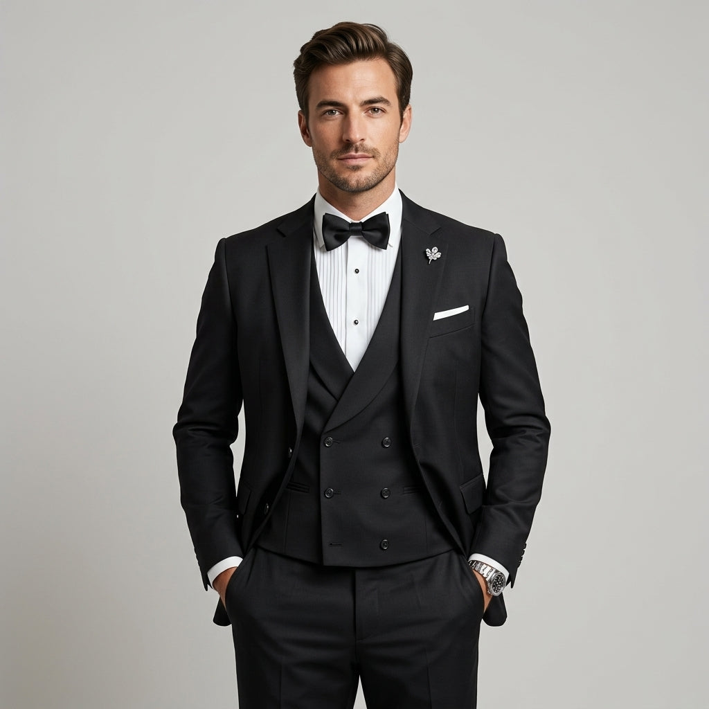 Costume trois pièces en lin blazer gilet et pantalon coupe structurée homme – Saint-Malo
