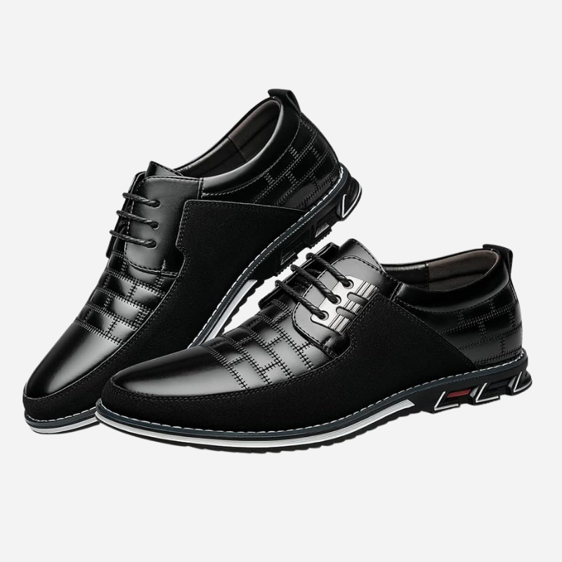 Chaussures de ville effet cuir perforé