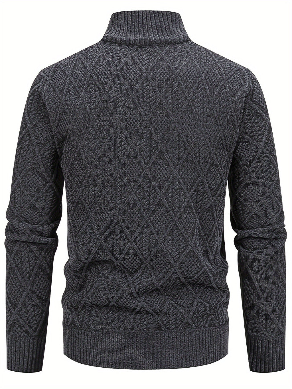 Pull zippé col montant motif géométrique