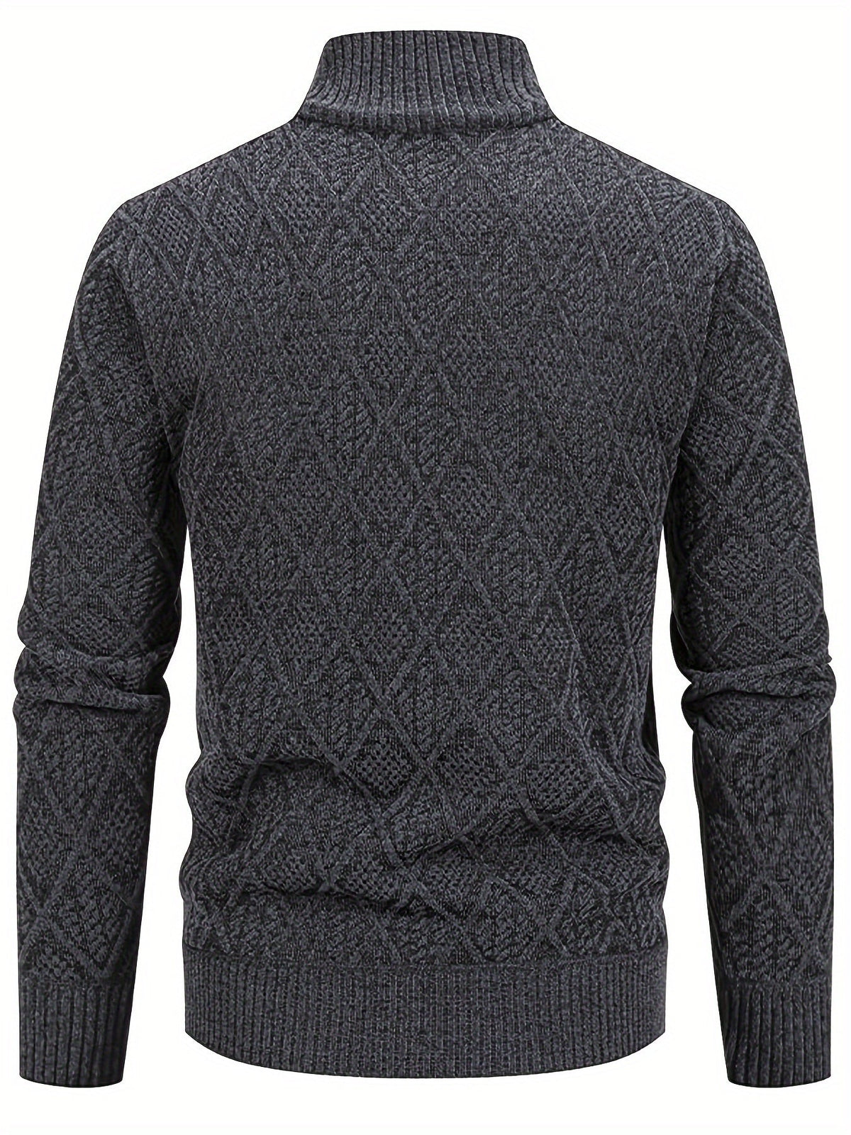 Pull zippé col montant motif géométrique