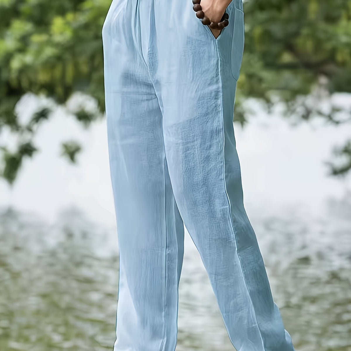 Pantalon uni coupe ample