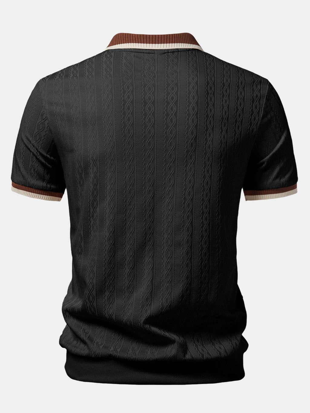 Polo en maille texturée col zippé coupe ajustée homme – Mouffetard