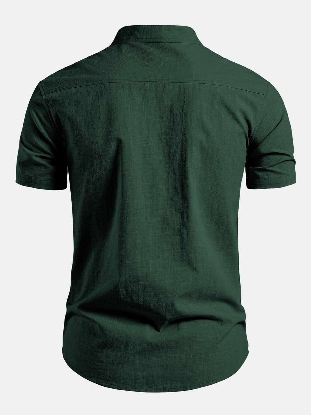 Chemise col montant manches courtes coupe ajustée minimaliste homme – Hoche