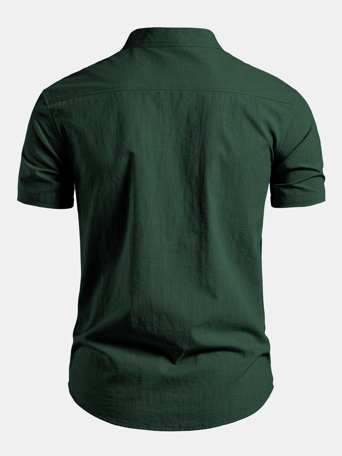 Chemise col montant manches courtes coupe ajustée minimaliste homme – Hoche
