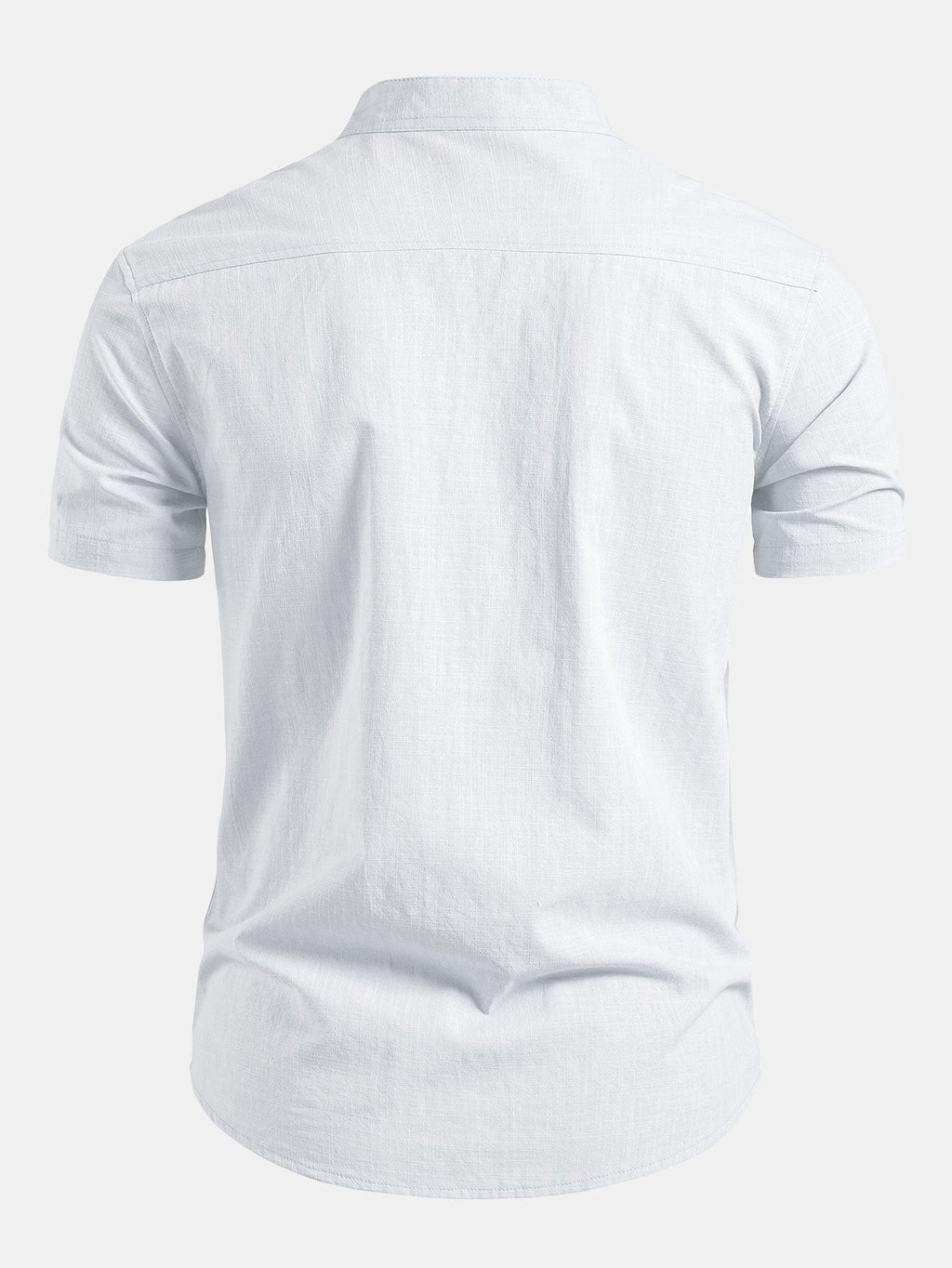 Chemise col montant manches courtes coupe ajustée minimaliste homme – Hoche