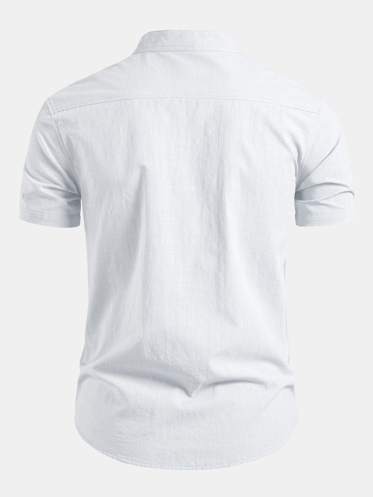 Chemise col montant manches courtes coupe ajustée minimaliste homme – Hoche