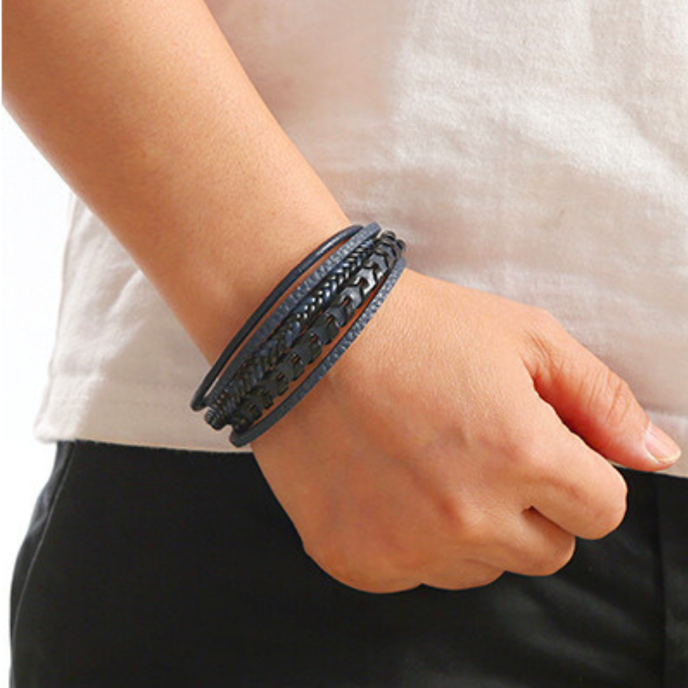 Bracelet en cuir réglable au style intemporel homme – Ramatuelle