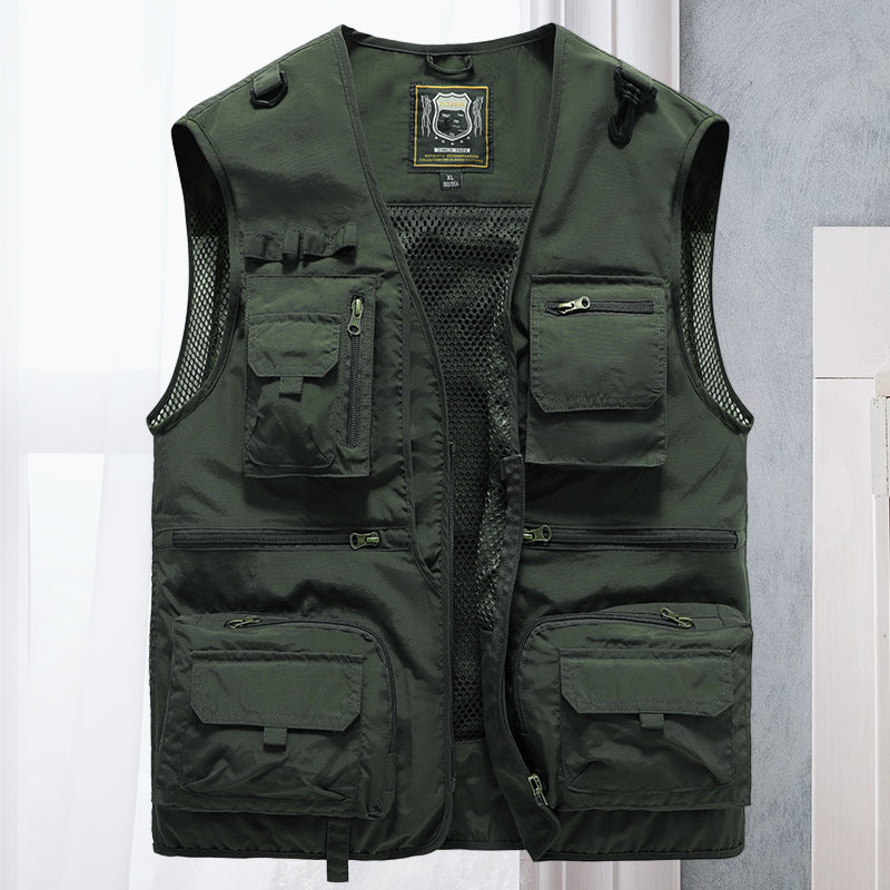Gilet sans manches multipoches utilitaire léger allure sobre homme – Bué