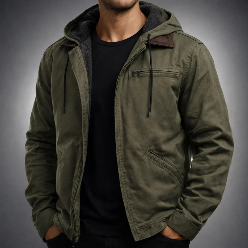 Veste à capuche en toile doublée