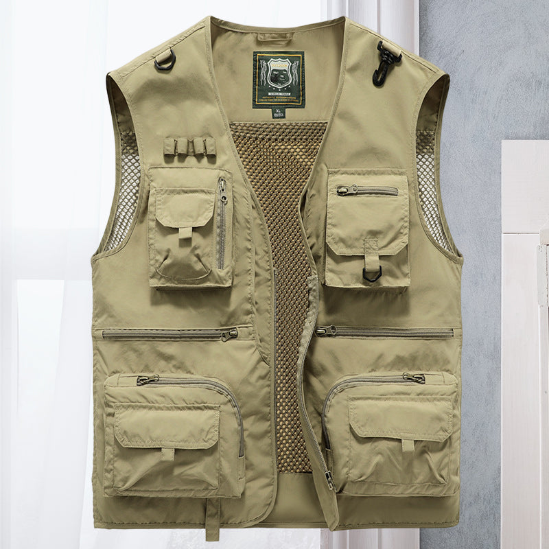 Gilet sans manches multipoches utilitaire léger allure sobre homme – Bué
