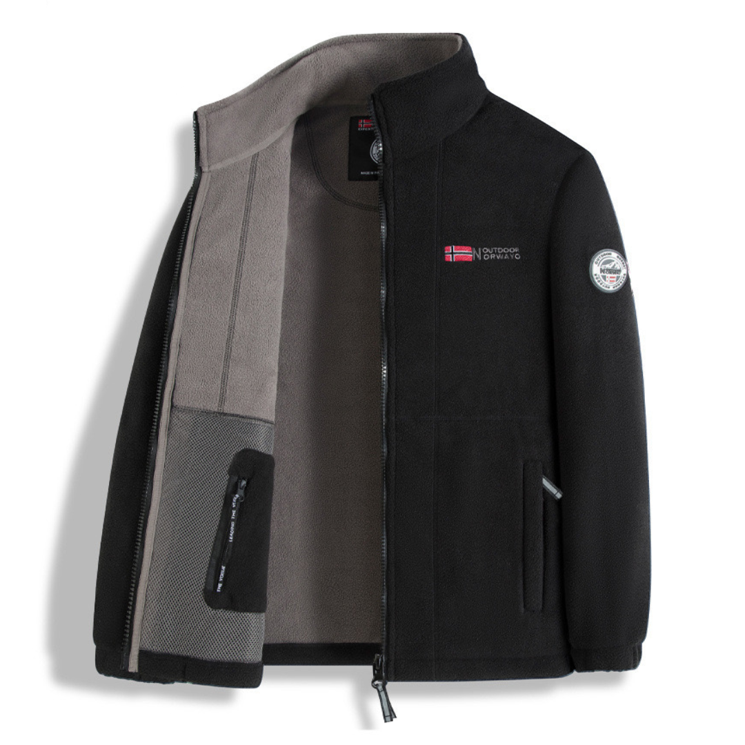 Veste zippée aspect polaire à col montant