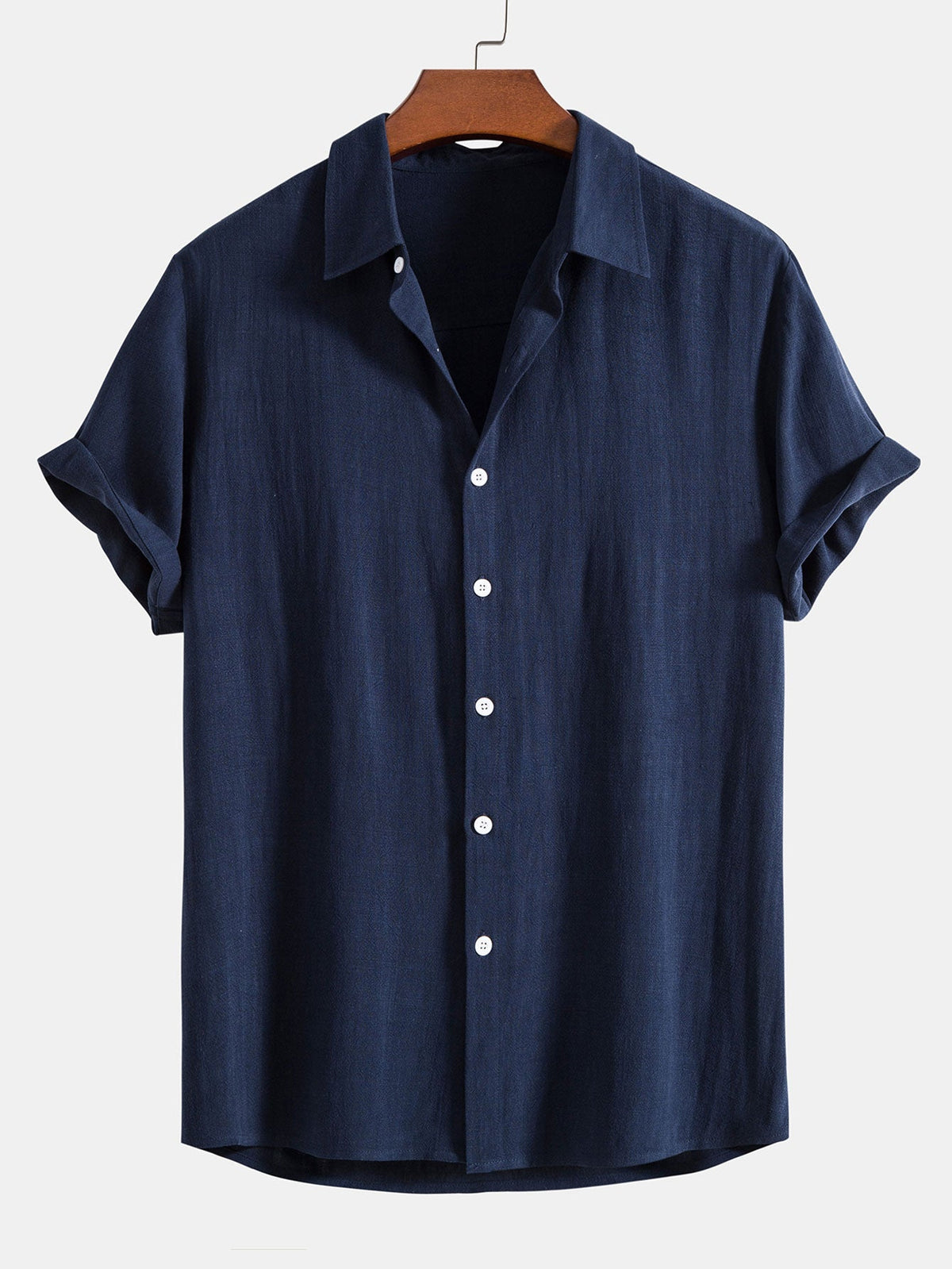 Chemise manches courtes en mélange de lin coupe décontractée homme – Opéra
