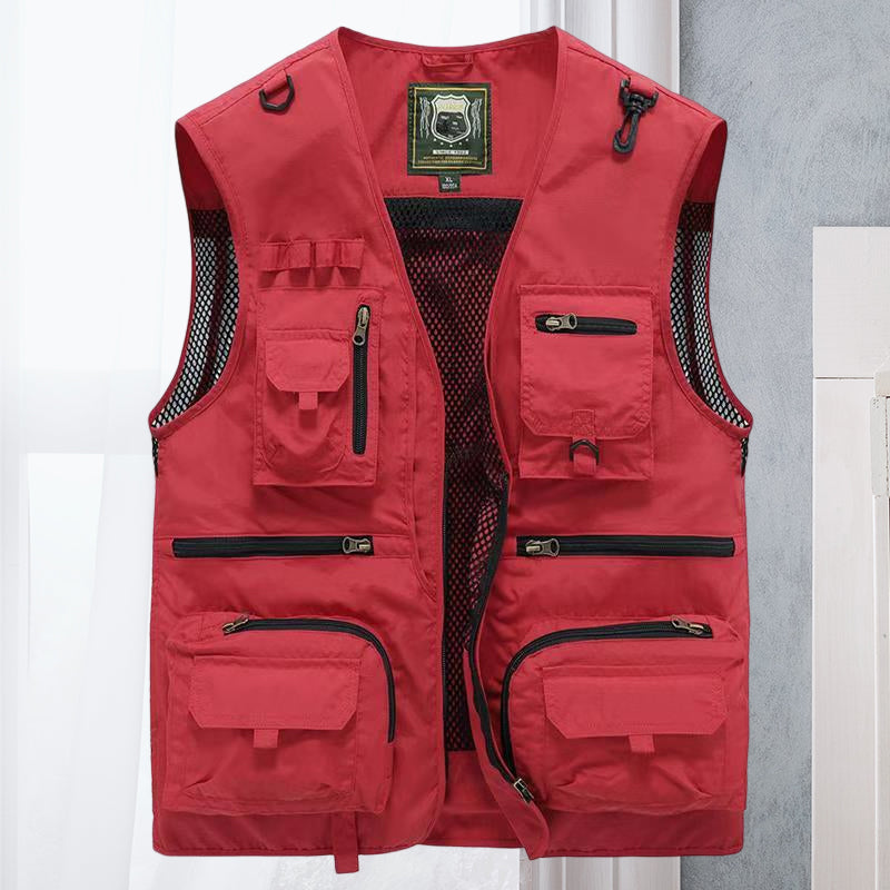 Gilet sans manches multipoches utilitaire léger allure sobre homme – Bué
