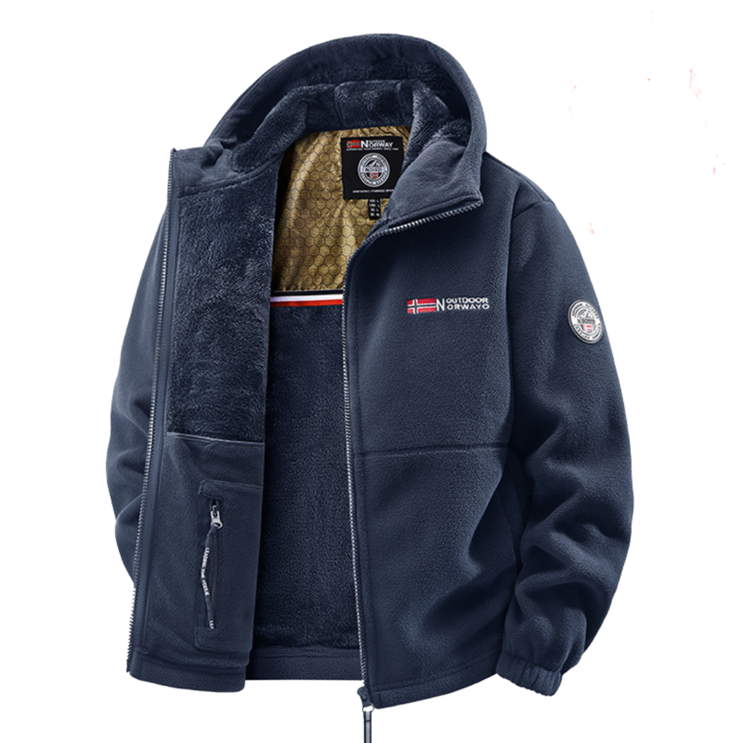 Veste zippée à capuche doublée polaire