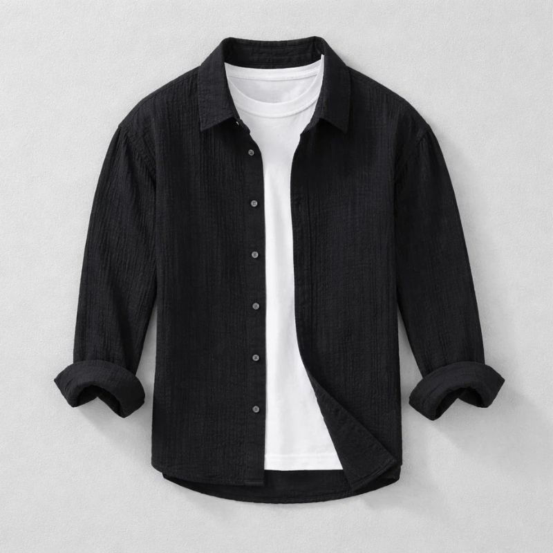 Chemise en double gaze froissée