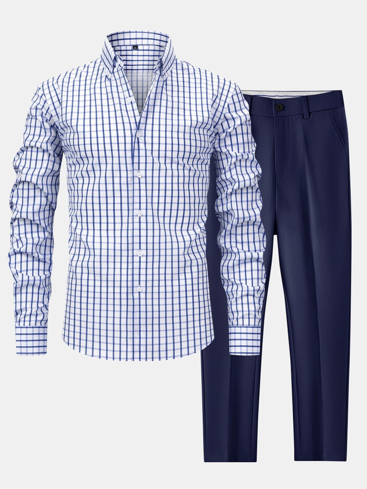 Ensemble chemise à carreaux et pantalon slim