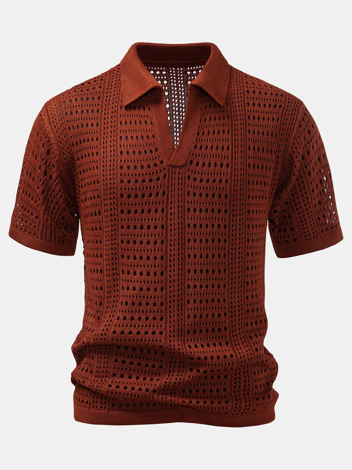 Ensemble polo crochet col V et pantalon