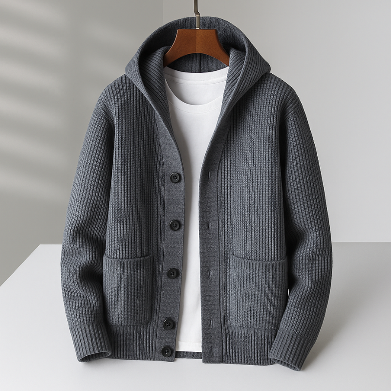 Cardigan à capuche en maille douce