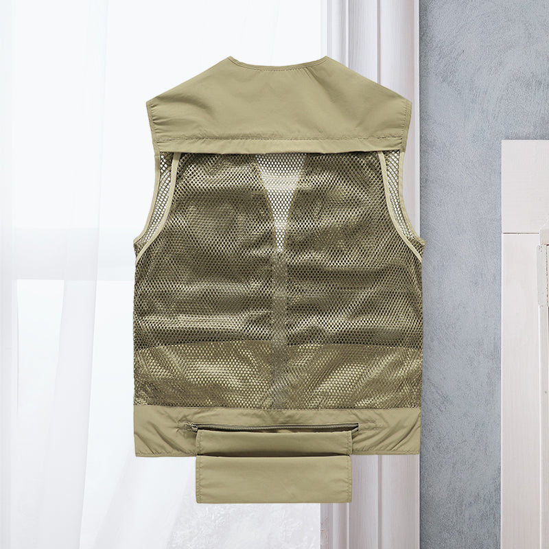 Gilet sans manches multipoches utilitaire léger allure sobre homme – Bué