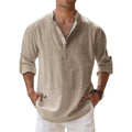 Chemise henley en lin col boutonné coupe décontractée homme – Ranelagh