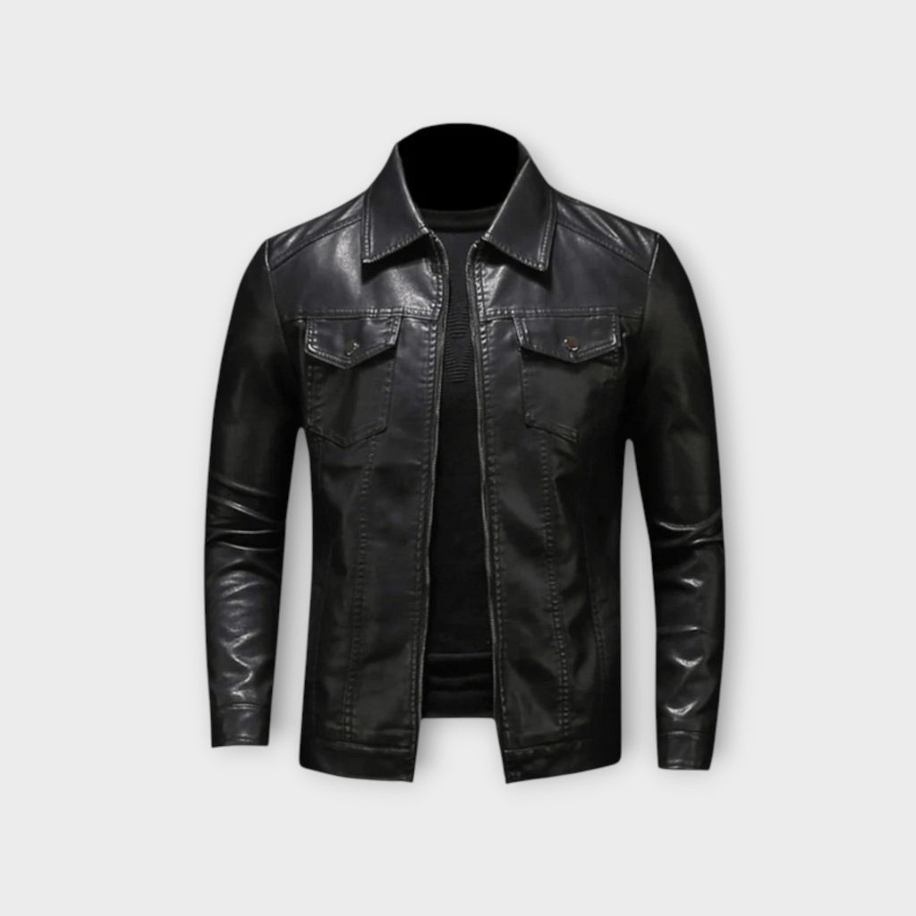 Veste effet cuir classique noire