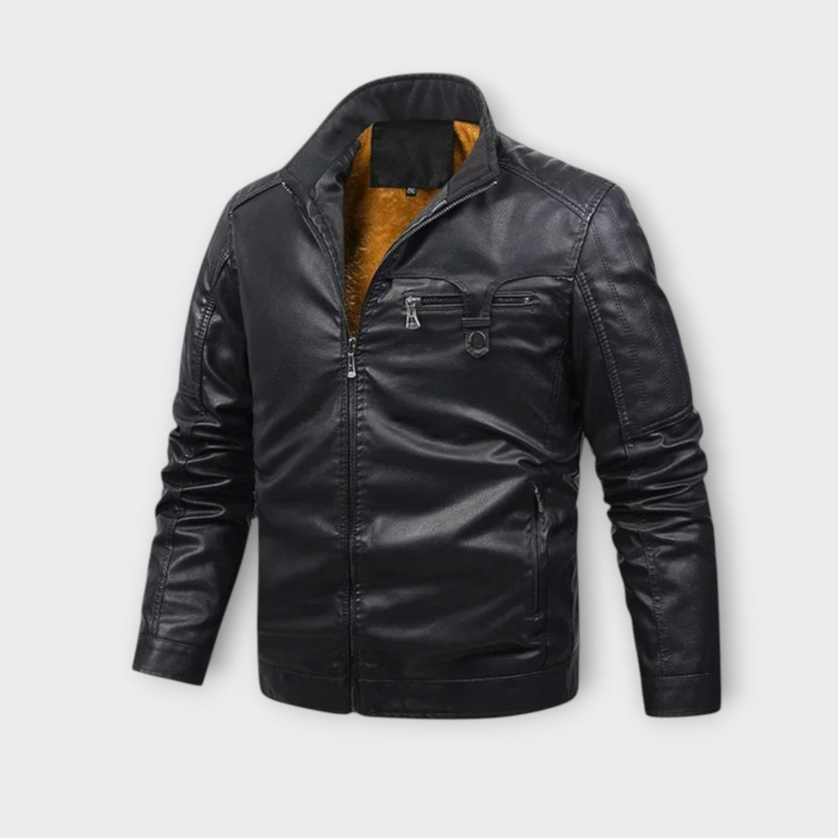 Veste effet cuir doublée façon polaire