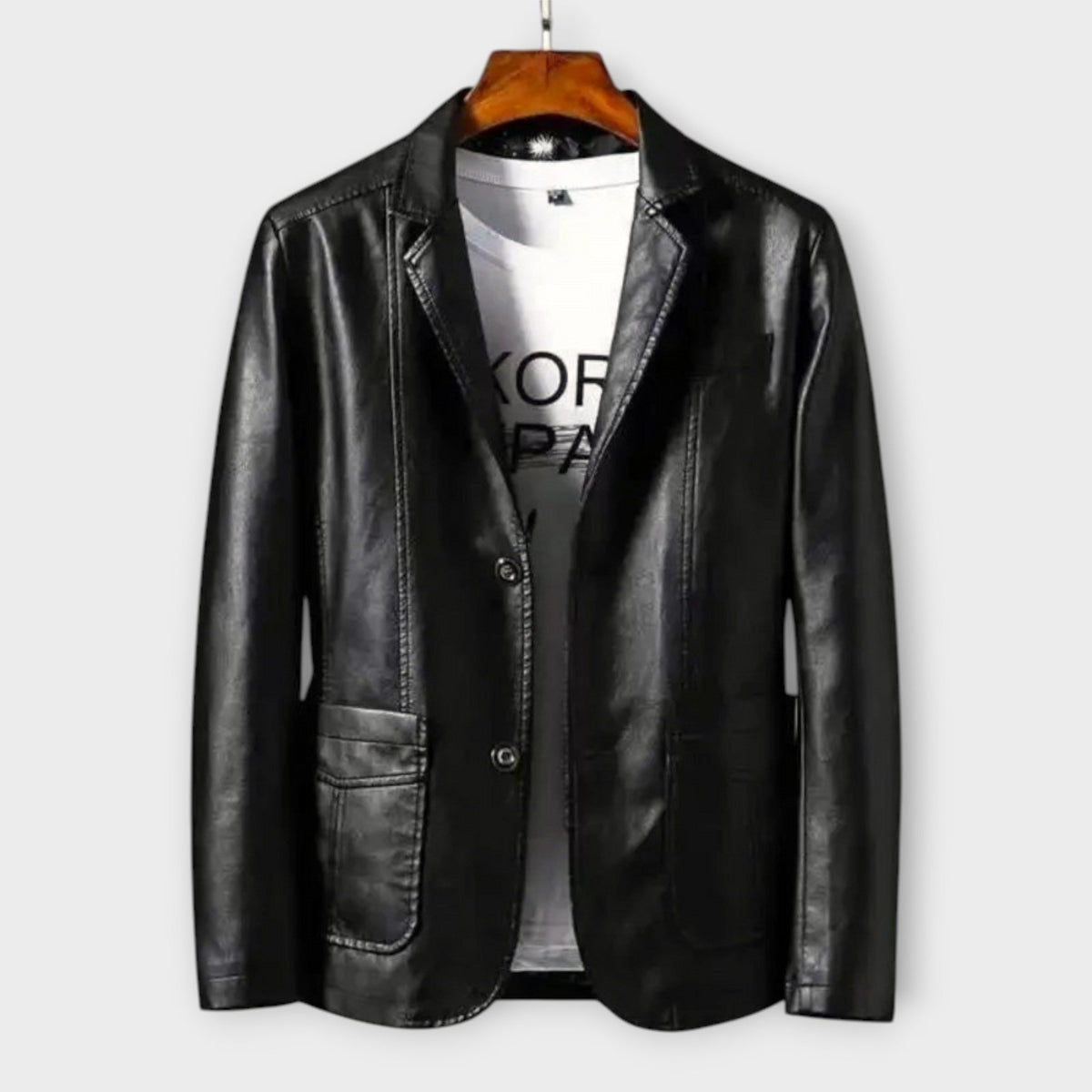 Veste effet cuir lisse et souple
