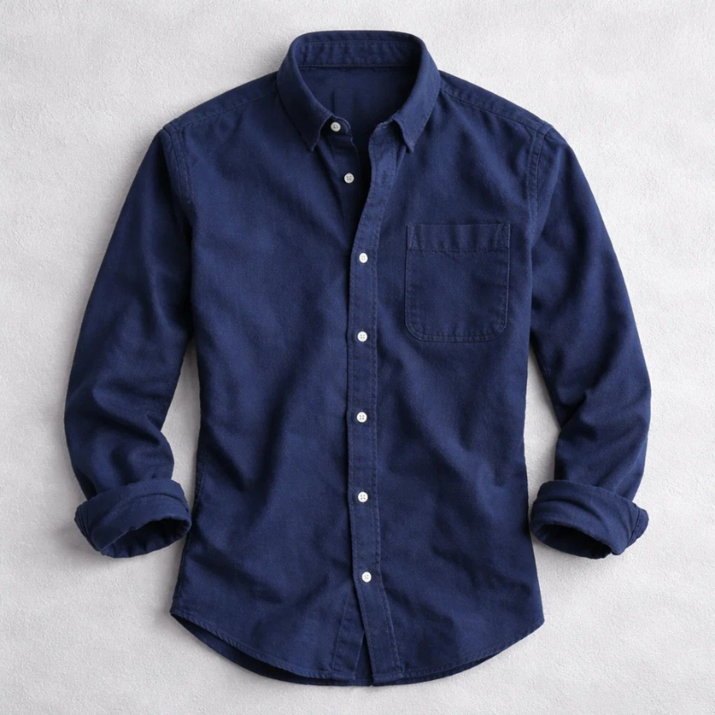Chemise effet usé à poche poitrine