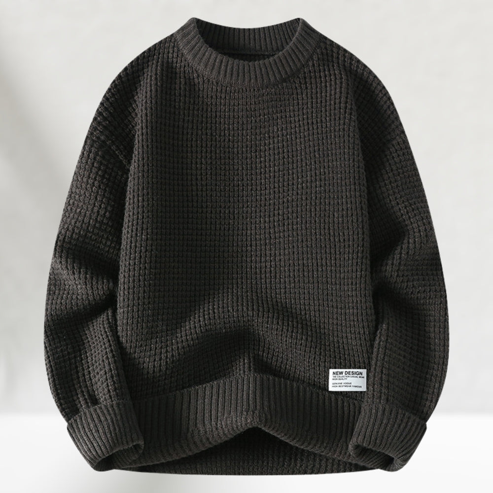 Pull col rond maille nid d'abeille