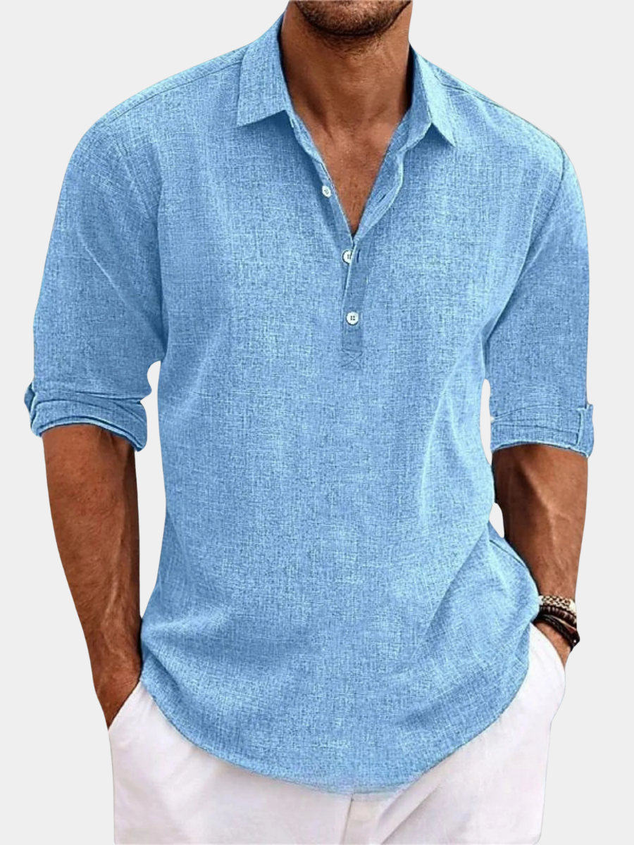 Chemise légère et fluide manches longues pour la ville et les voyages homme – Domfront