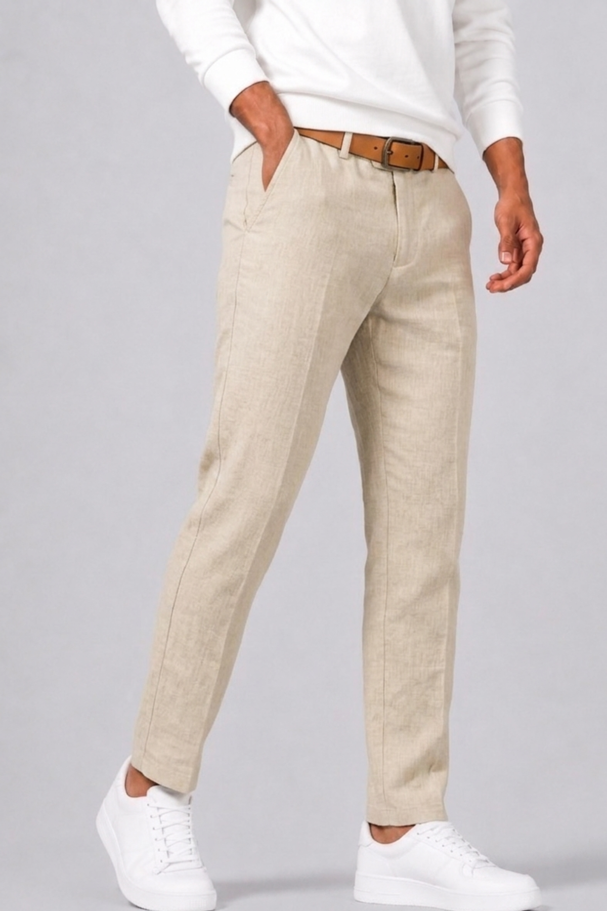 Pantalon coupe droite fermeture boutonnée pour tous les jours homme – Étrépagny